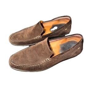 Men's J&M Moccasin Shoes Dark Brown Suede-Made In Brazil-(Size US 11M)